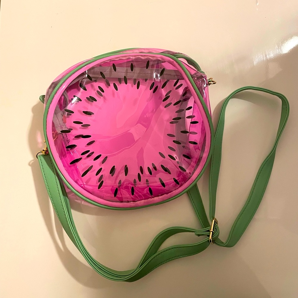 Round clear watermelon crossbody bag
